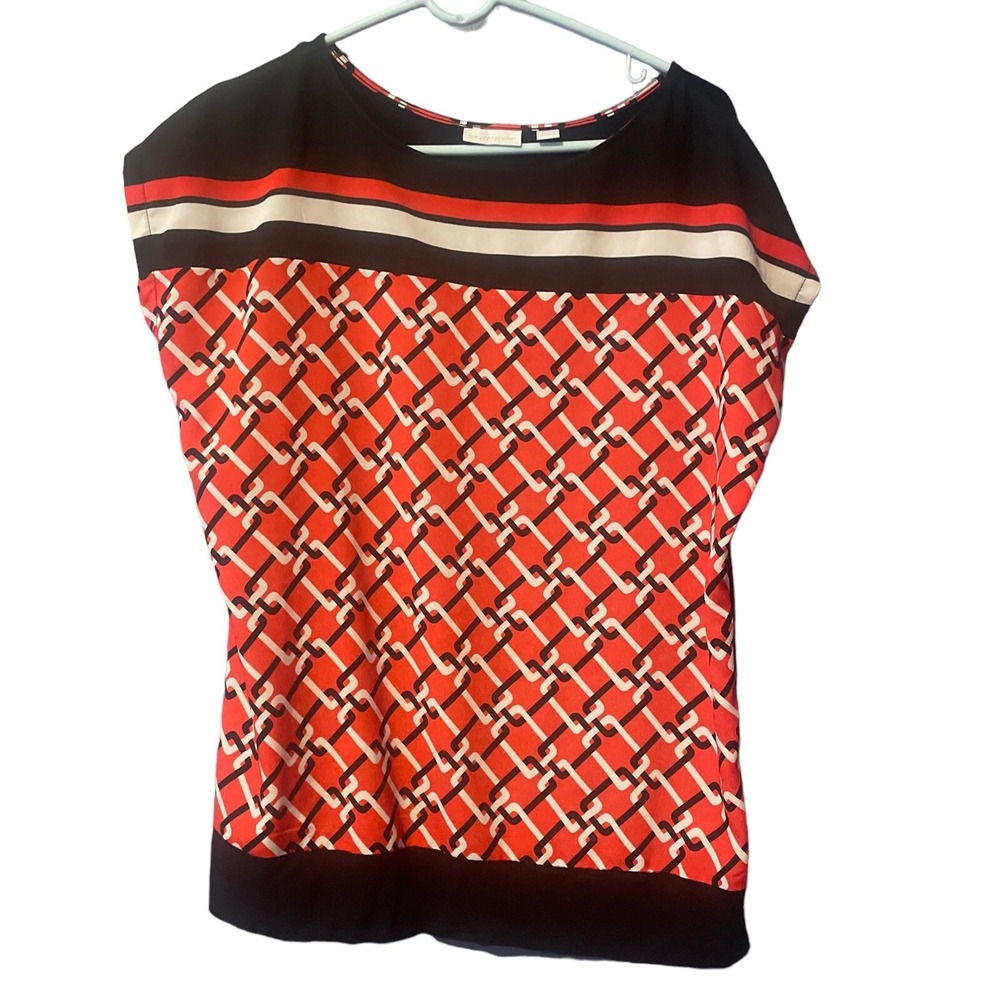 Women's New York Company Stretch Large Sleeveless Shirt Red and Black